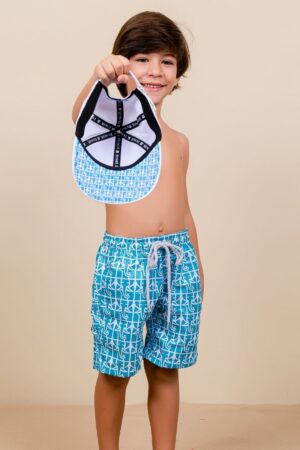 Boné Infantil Stiff Cap Original Tusker Branco/Turquesa - Image 4