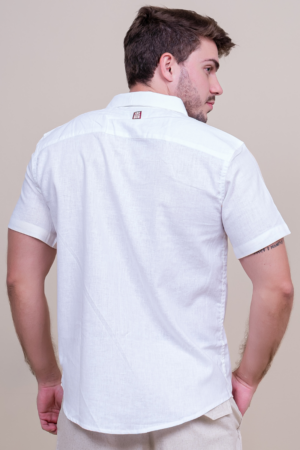 Camisa Linho Slim Fit Off White