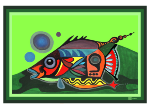 Pareô Cápsula Artística Estampa Peixe Colorido - Image 3